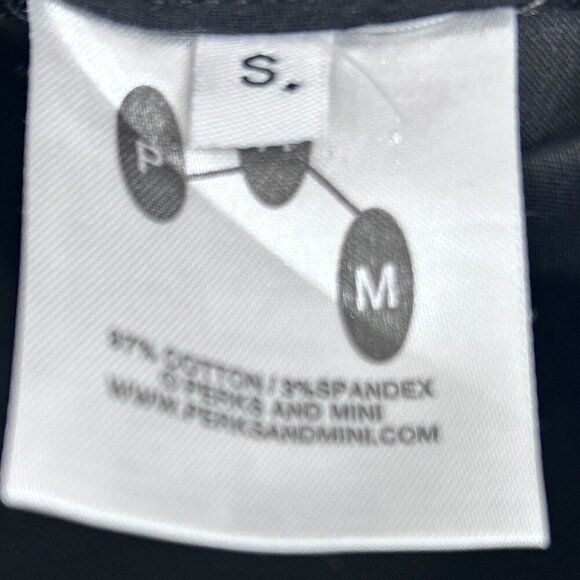 P.A.M. (Perks And Mini) Women's Black Pinafore Mini Dress Size Small Preppy - Picture 11 of 12